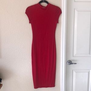 Red midi dress